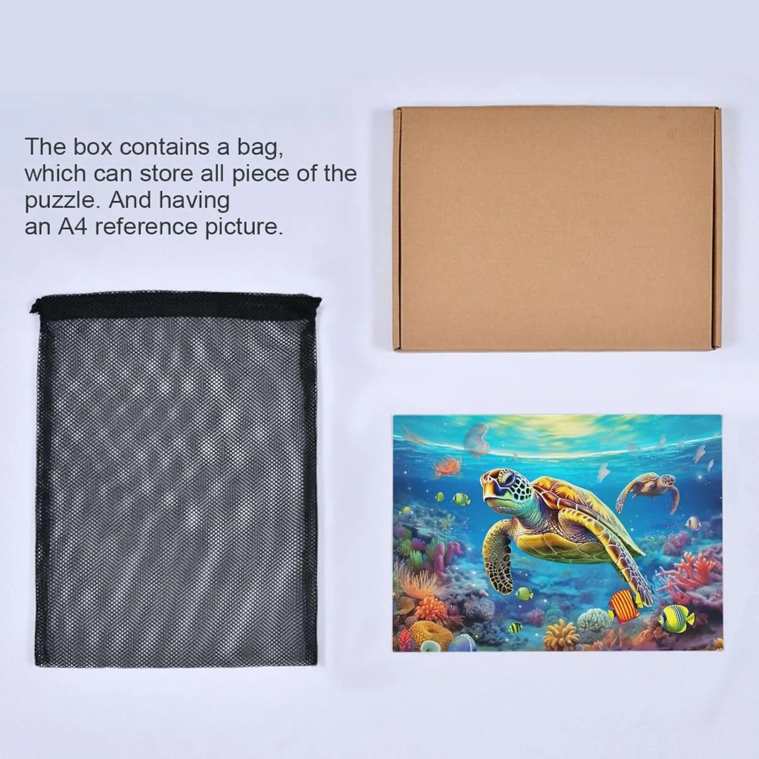 Jigsaw Puzzles 1000 Pieces for Adults Kids Underwater Sea Turtle Tropical Fish Game Artwork Toy Gifts 202A2181