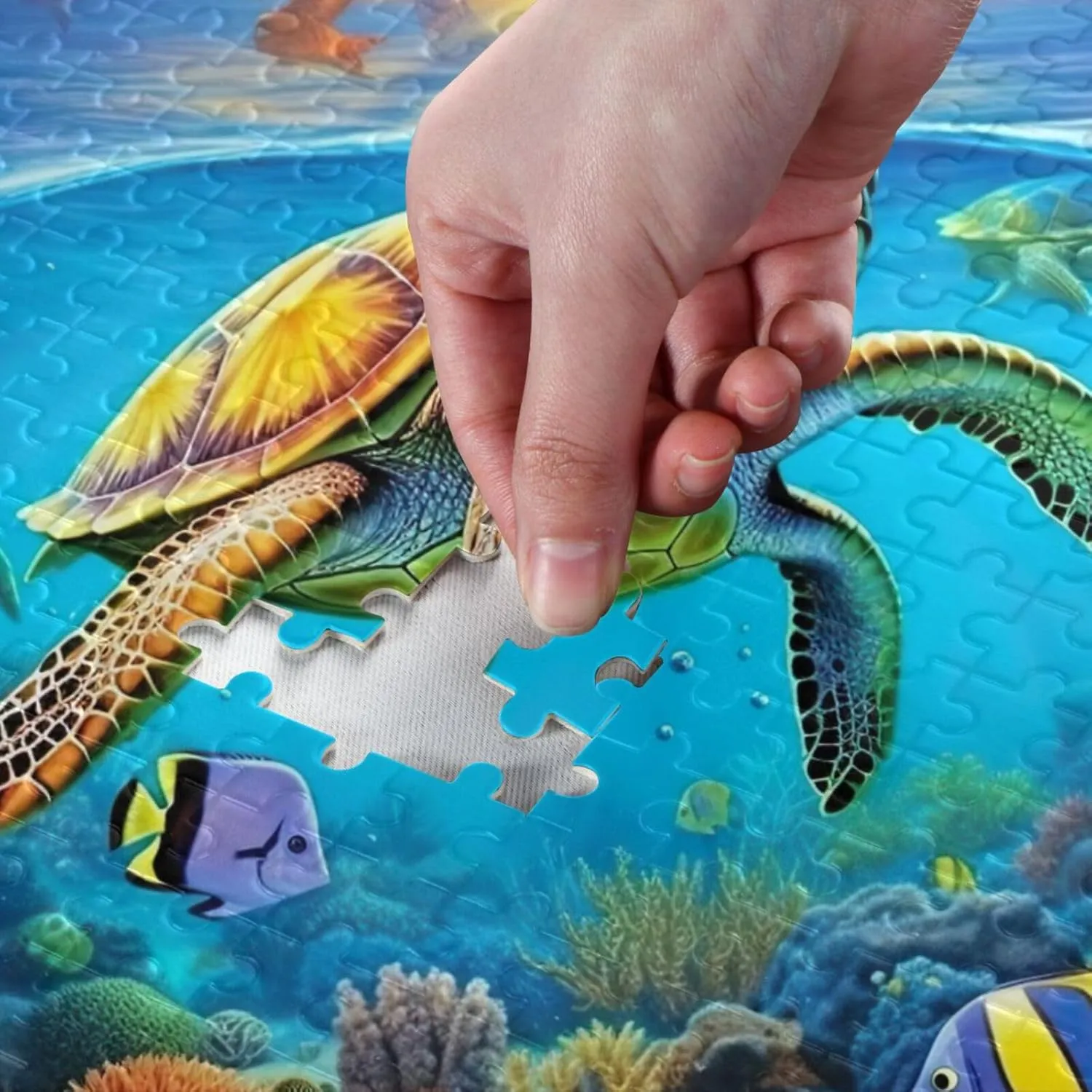 Jigsaw Puzzles 1000 Pieces for Adults Kids Underwater Sea Turtle Tropical Fish Game Artwork Toy Gifts 202A2185
