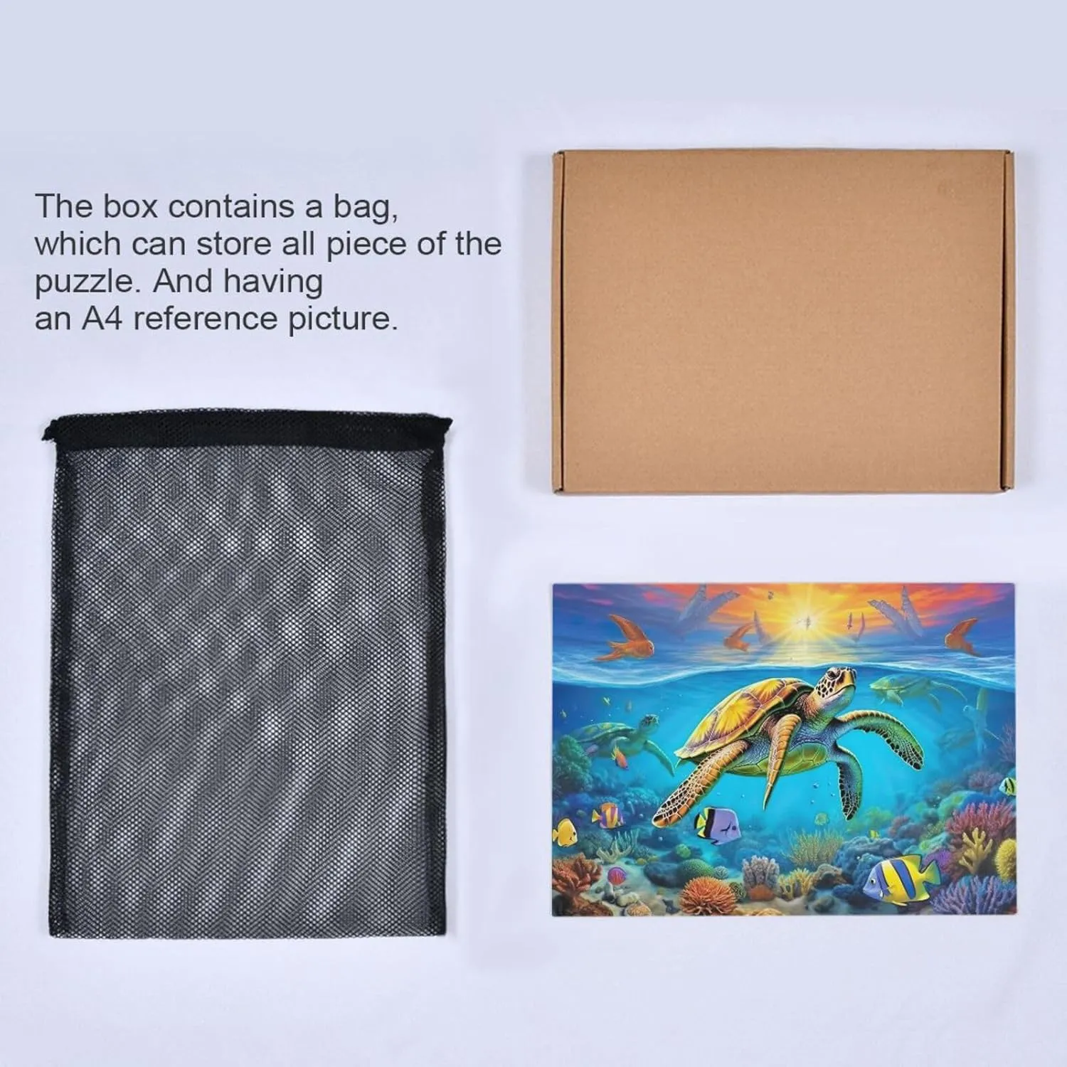Jigsaw Puzzles 1000 Pieces for Adults Kids Underwater Sea Turtle Tropical Fish Game Artwork Toy Gifts 202A2185