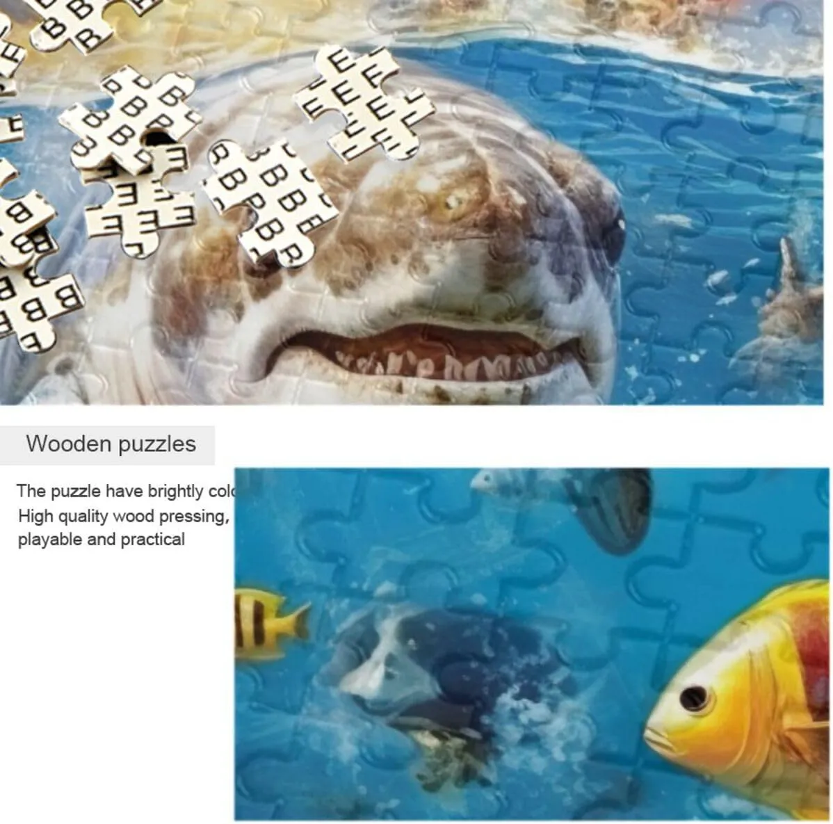 Jigsaw Puzzles 500 Pieces for Adults Kids Shrak Fish Undersea Educational Fun Family Game 202A2175