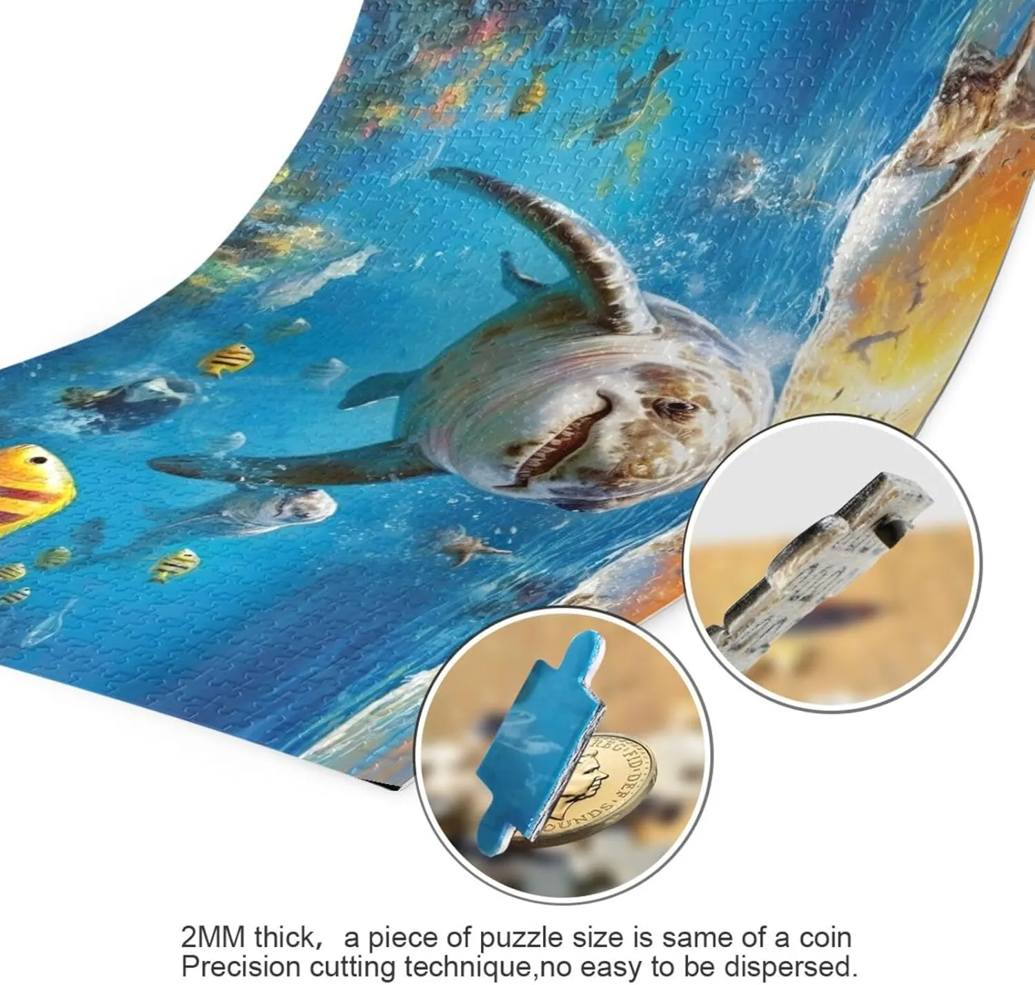 Jigsaw Puzzles 500 Pieces for Adults Kids Shrak Fish Undersea Educational Fun Family Game 202A2175