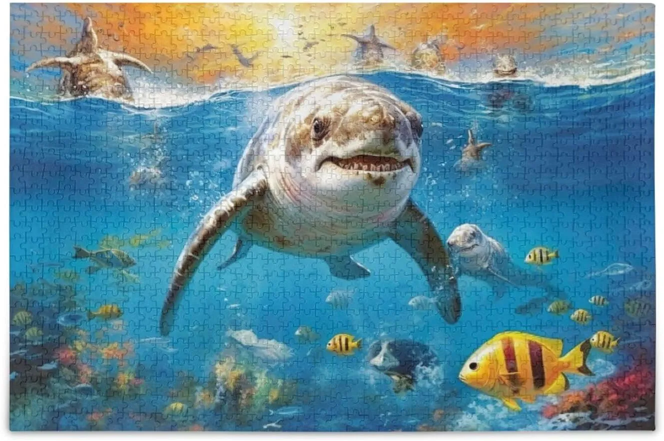 Jigsaw Puzzles 500 Pieces for Adults Kids Shrak Fish Undersea Educational Fun Family Game 202A2175