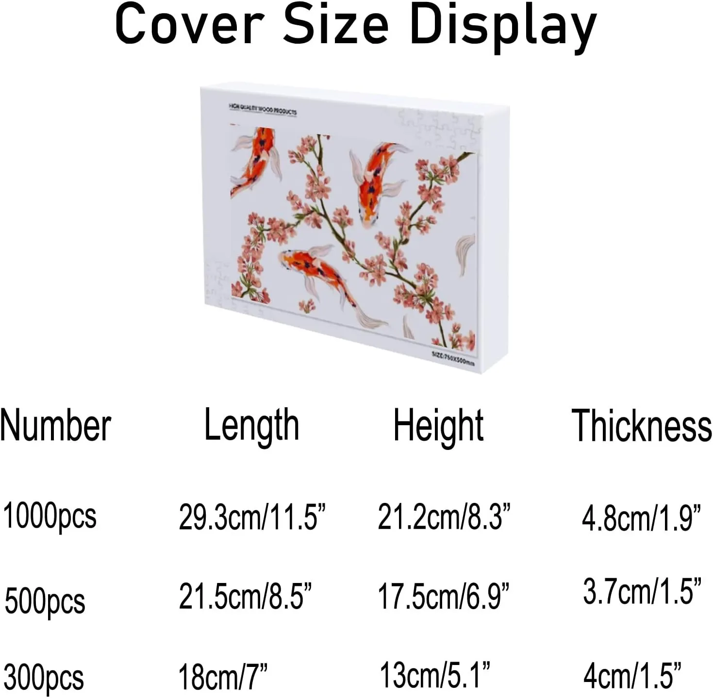 Jigsaw Puzzles Floral Hand Drawn Koi Fish Toy Kid Educational Games Brain Challenge Adults Art DIY Child Leisure Game Suitable Family Friends 1000PCS