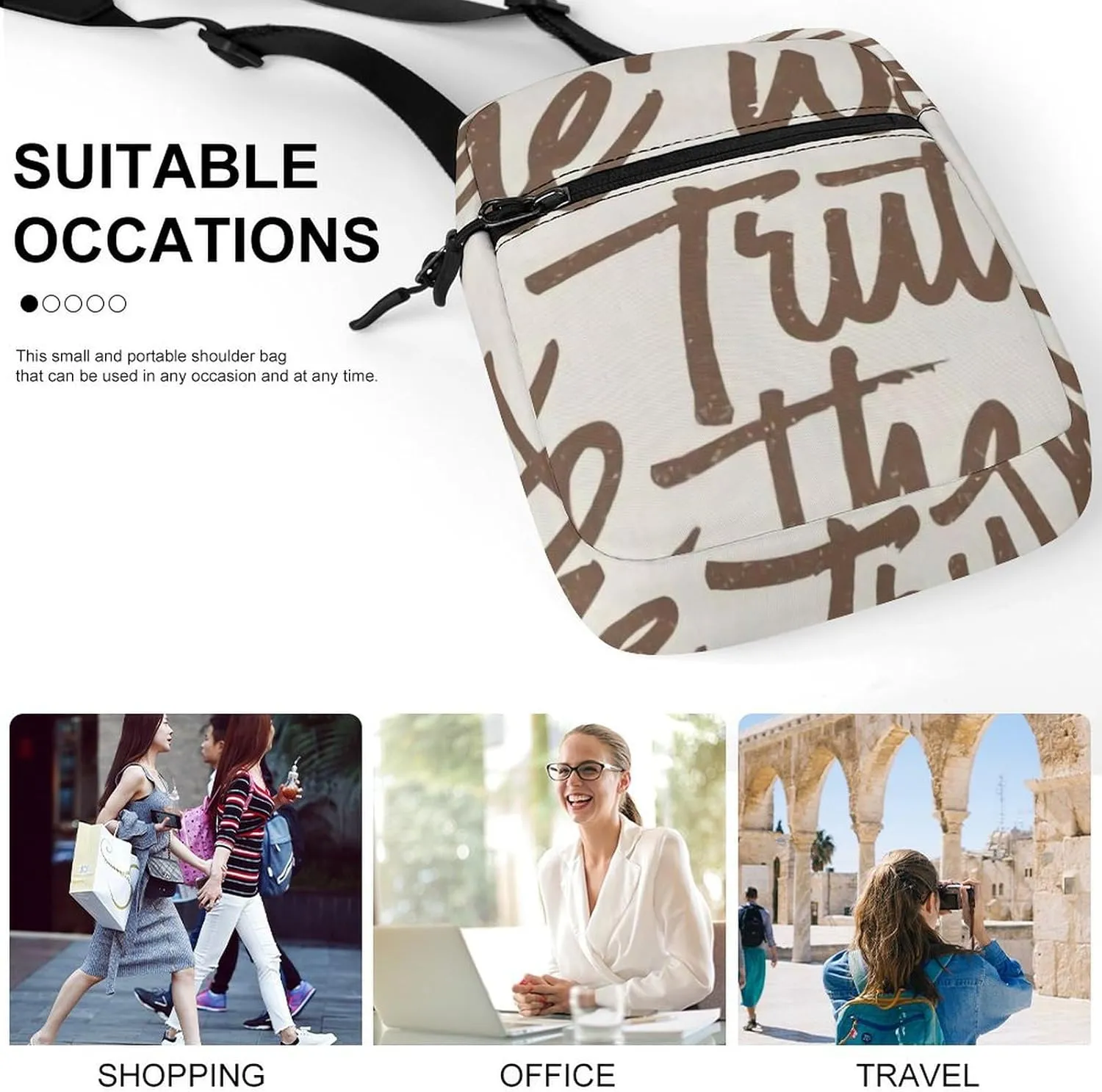 John I Am The Way The Truth And The Life Crossbody Bag Small Shoulder Bag Waterproof, Lightweight And Convenient