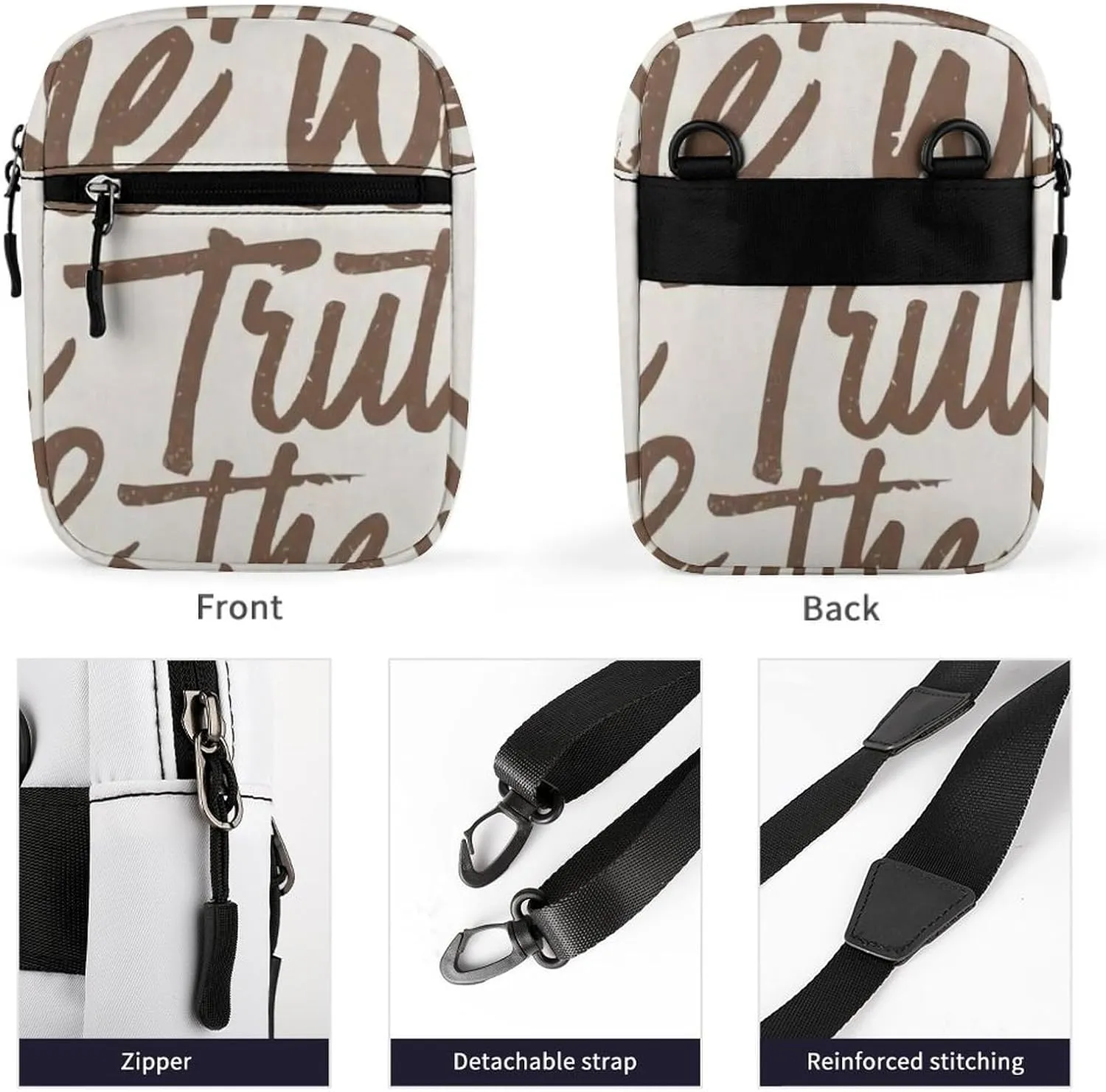 John I Am The Way The Truth And The Life Crossbody Bag Small Shoulder Bag Waterproof, Lightweight And Convenient