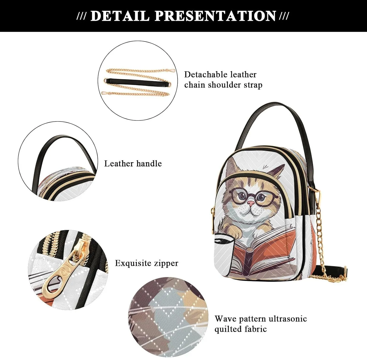 JSTEL Small Crossbody Bag for Women with Compartments,Long Strap Crossbody Purse Polyester Phone Purse Wallet