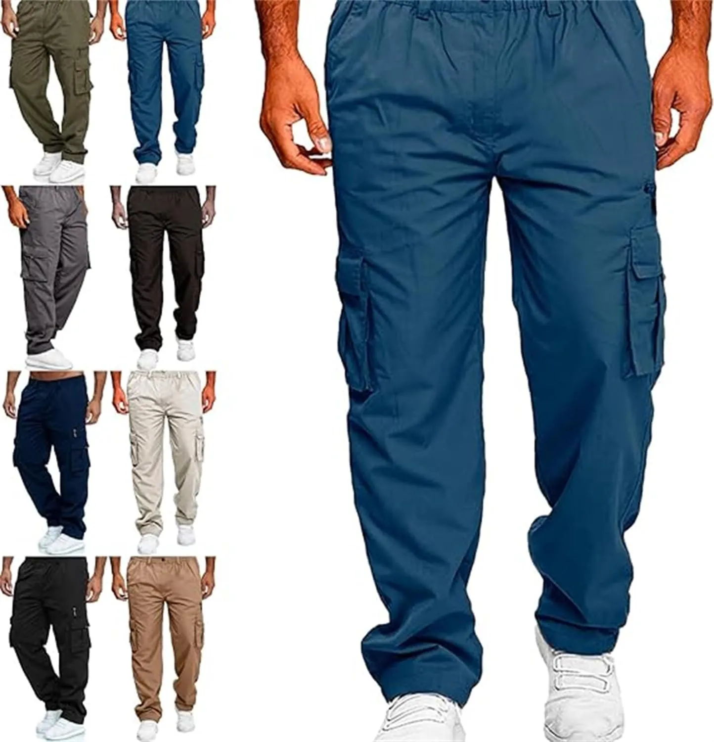 Julidostore Stretchmotions - Super Stretch Ice-Silk Comfort Cargo Pants, Multi Pockets Outdoor Hiking Work Sweatpants