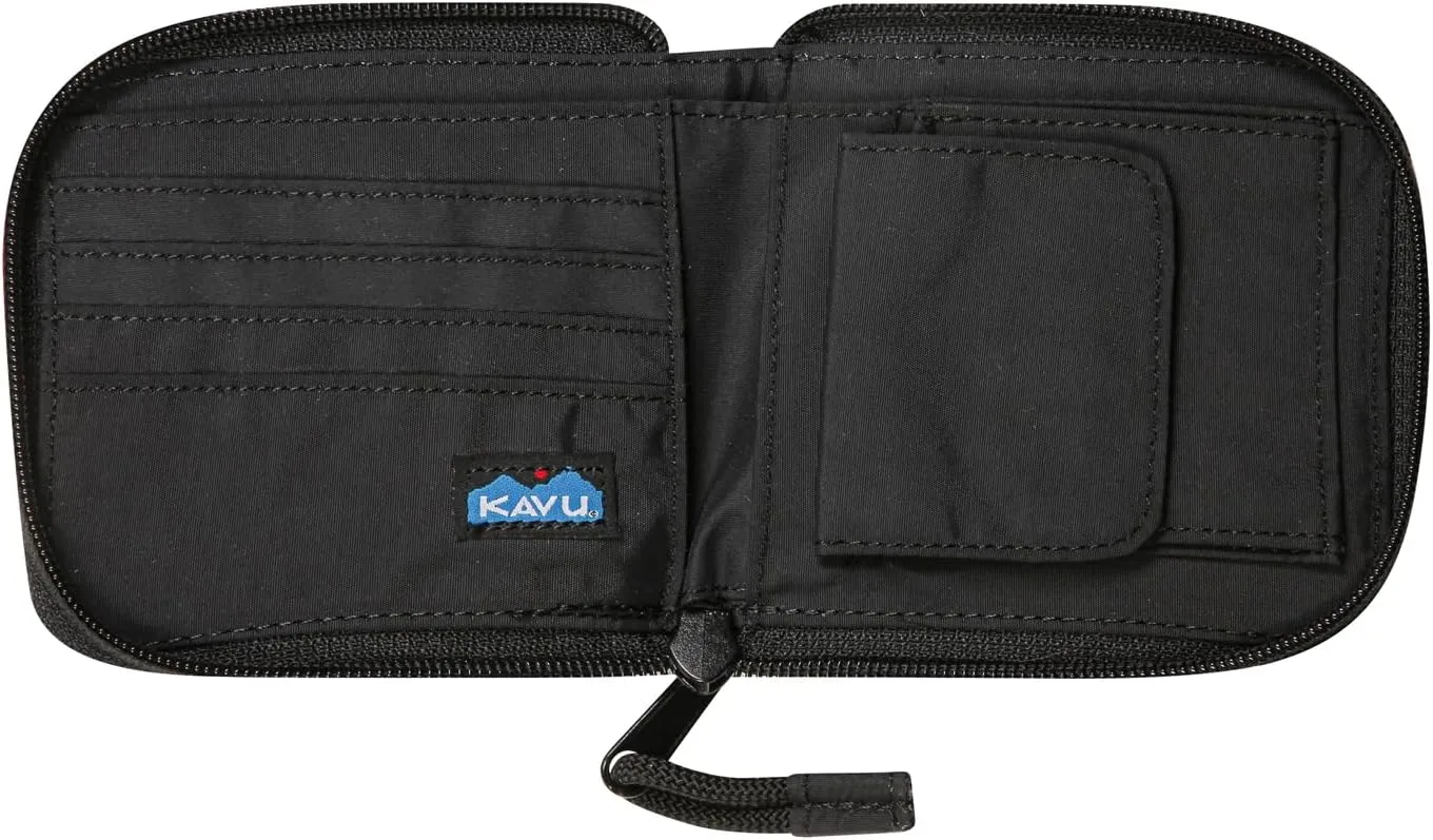 KAVU White Water Bifold Zip Wallet - Blackout