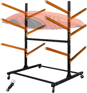 Kayak Storage Rack, Heavy Duty Freestanding Sup Storage Stand, Storage Rack for Kayaks, SUPs, Canoe and Paddleboard for Indoor, Outdoor, Garage, Shed, Dock…(Wood)