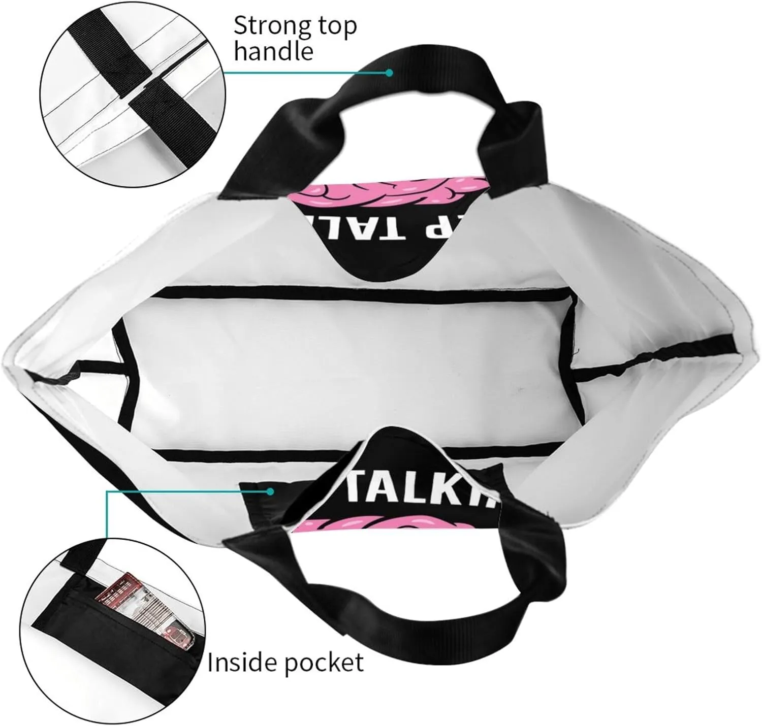 Keep Talking I'M Diagnosing You Women'S Lightweight Canvas Handbag Waterproof Reusable Shopping Bag