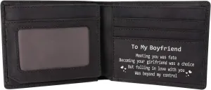 Kenon Personalized Leather Wallet For Boyfriend, Engraved RFID Blocking Bifold Stylish Brown Black Wallet For Boyfriend Valentine's Day Birthday Christmas Gifts