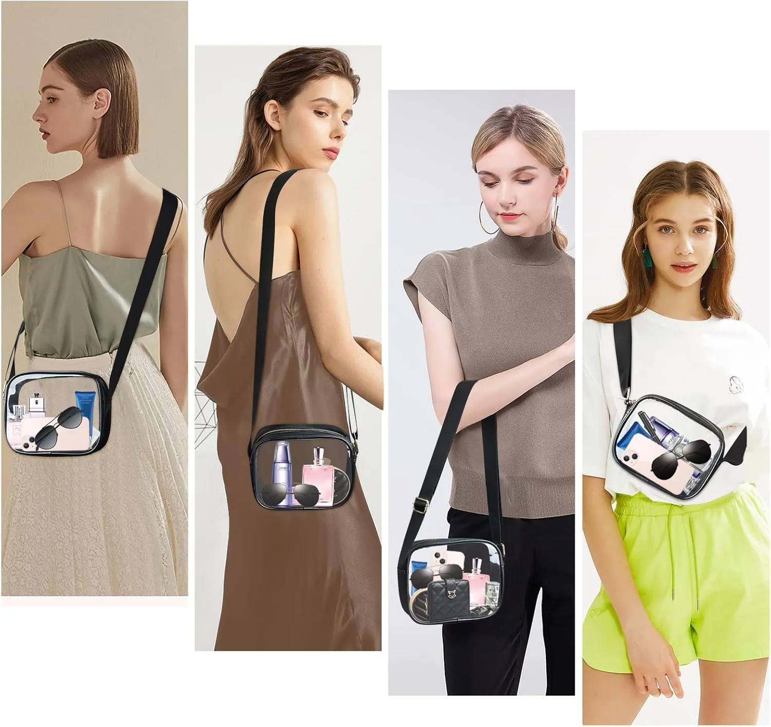 KETIEE Clear Crossbody Bag, Stadium Approved Clear Purse Bag for Concerts Sports Events Festivals