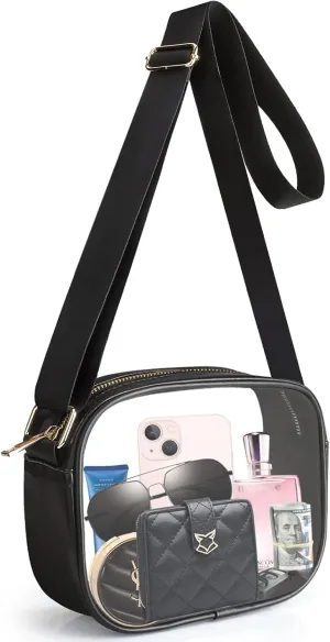 KETIEE Clear Crossbody Bag, Stadium Approved Clear Purse Bag for Concerts Sports Events Festivals