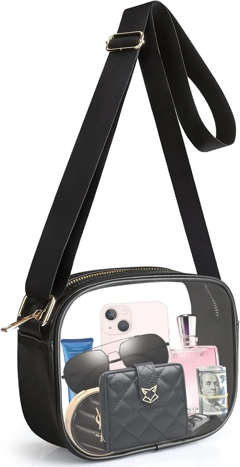 KETIEE Clear Crossbody Bag, Stadium Approved Clear Purse Bag for Concerts Sports Events Festivals