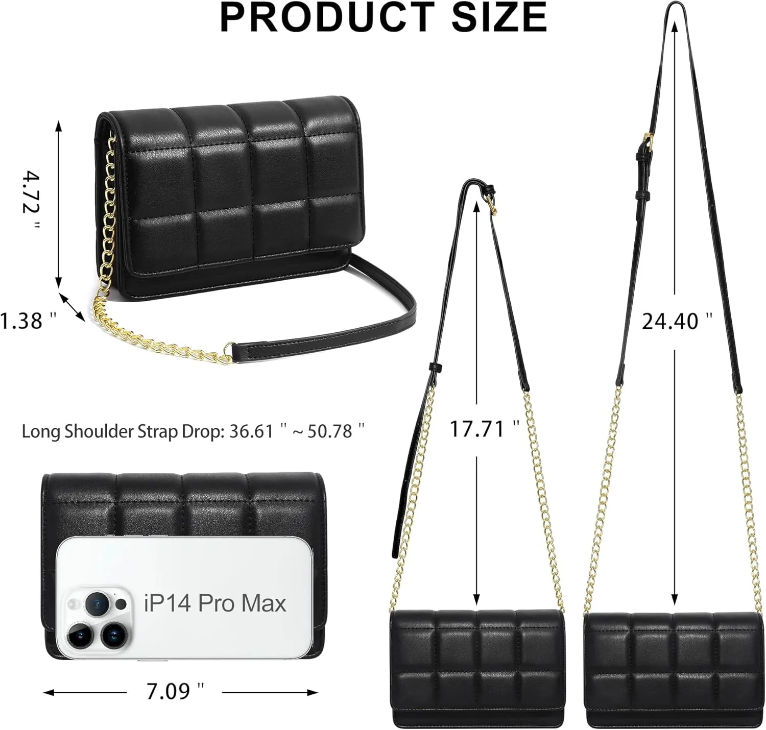 KUKOO Small Crossbody Bag for Women Cell Phone Wallet Purse Clutch Handbags with Credit Card Slots