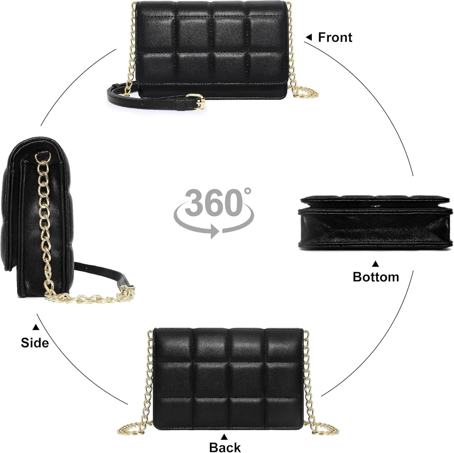 KUKOO Small Crossbody Bag for Women Cell Phone Wallet Purse Clutch Handbags with Credit Card Slots