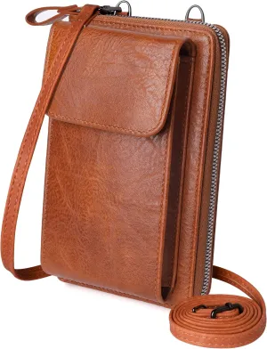 KUKOO Small Crossbody Bags for Women PU Leather Cell Phone Purse Wallet with Credit Card Slots
