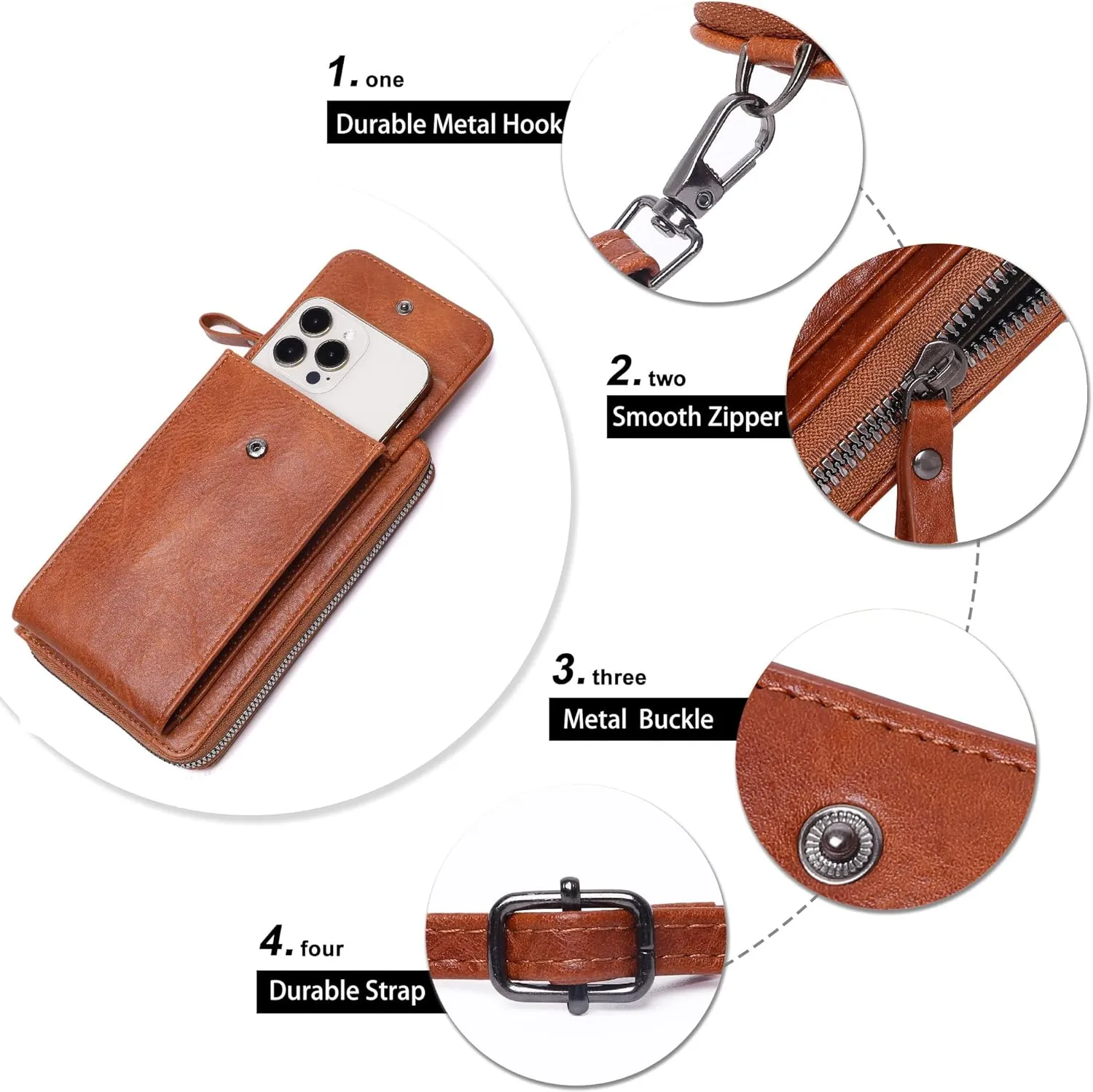 KUKOO Small Crossbody Bags for Women PU Leather Cell Phone Purse Wallet with Credit Card Slots