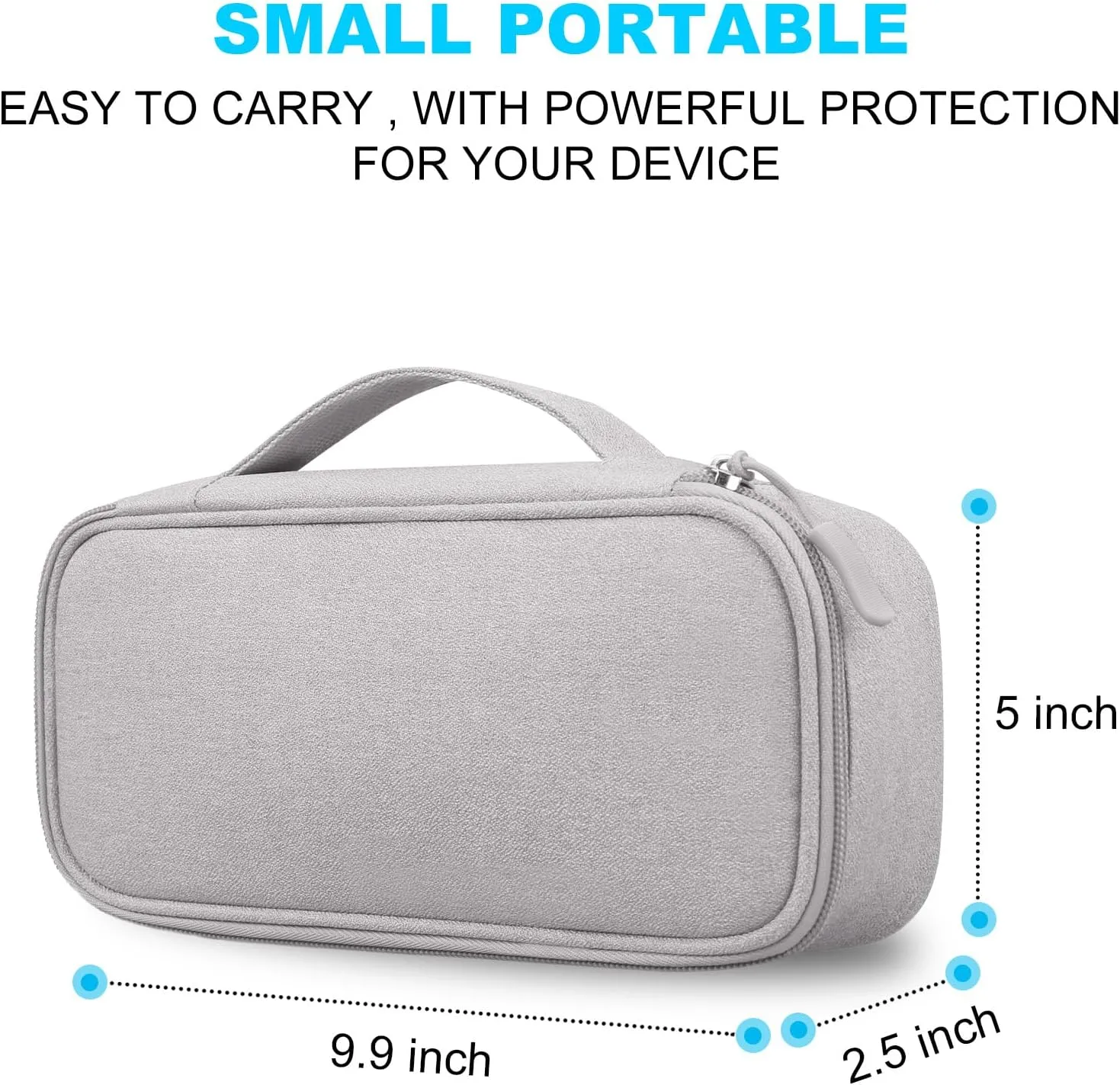 Lacdo Electronic Organizer Travel Cable Organizer Bag Pouch Tech Electronic Accessories Carry Case Portable Double Layers Charger Case for Cable, Cords, Charger, Earphone, Power Bank, Gray