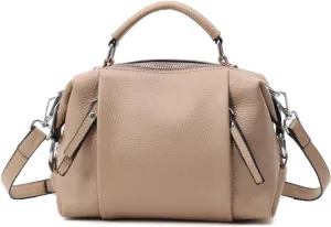 Ladies Bag in Soft Top Leather Tote Shoulder Crossbody in Double-compartment Cowhide