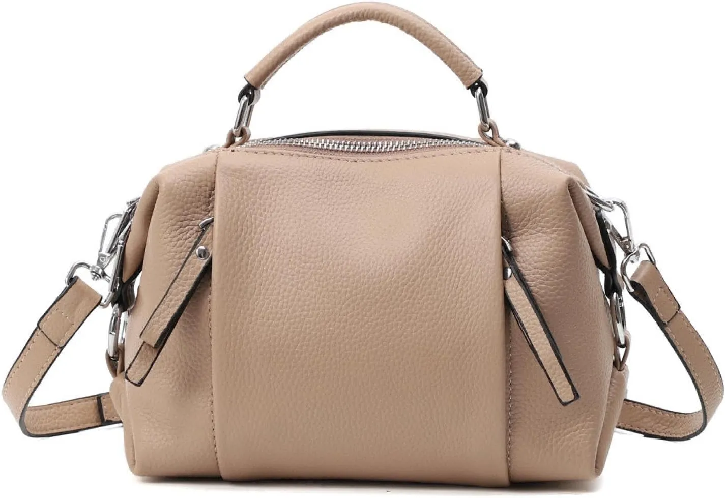 Ladies Bag in Soft Top Leather Tote Shoulder Crossbody in Double-compartment Cowhide