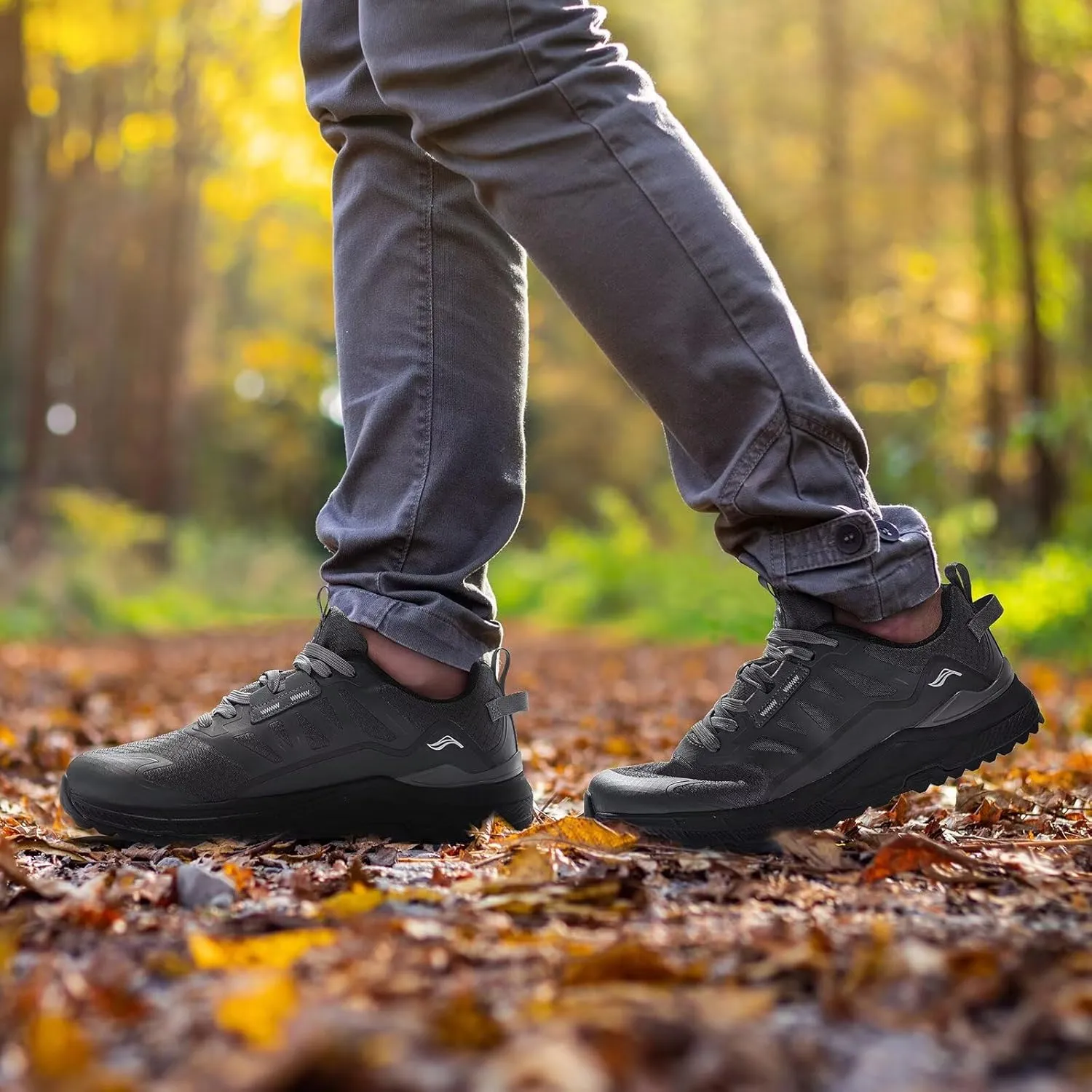 Lamincoa Wide Men's Sneakers Hiking Walking Lightweight Breathable Shoe Non-Slip Outdoor Sports Trail Running Tennis Sneaker