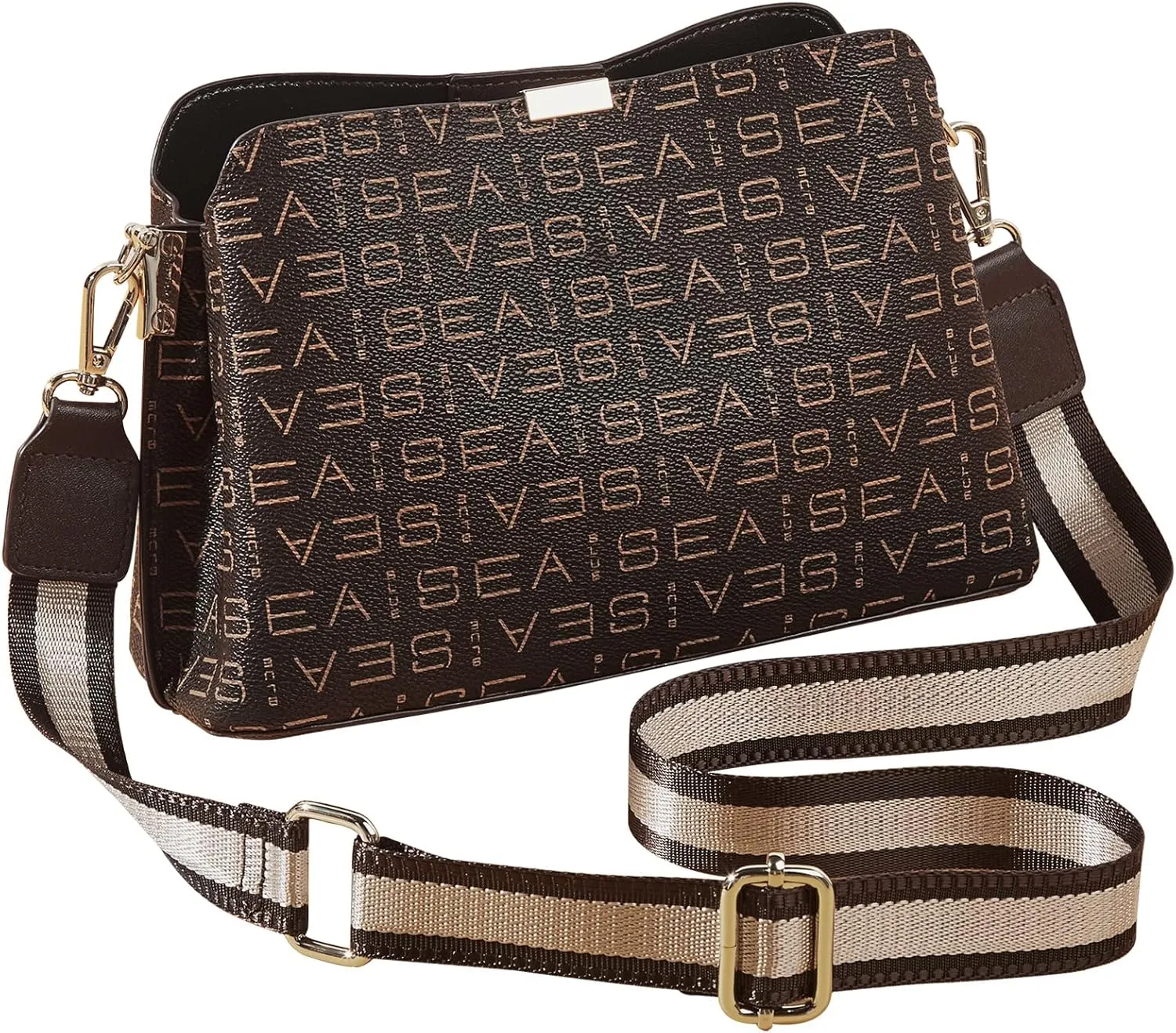 LAORENTOU Vegan Leather Small Crossbody Bags for Women Designer Cell Phone Bag Wallet Purses Adjustable Strap