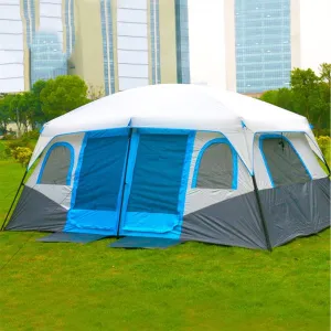Large Tent Camping Tent 8-12 Person Family Tent 2 Bedroom,Festival Party Essential Big Tent Shelters Waterproof Tent, 4800mm-430x305x203cm (Color : Blue)