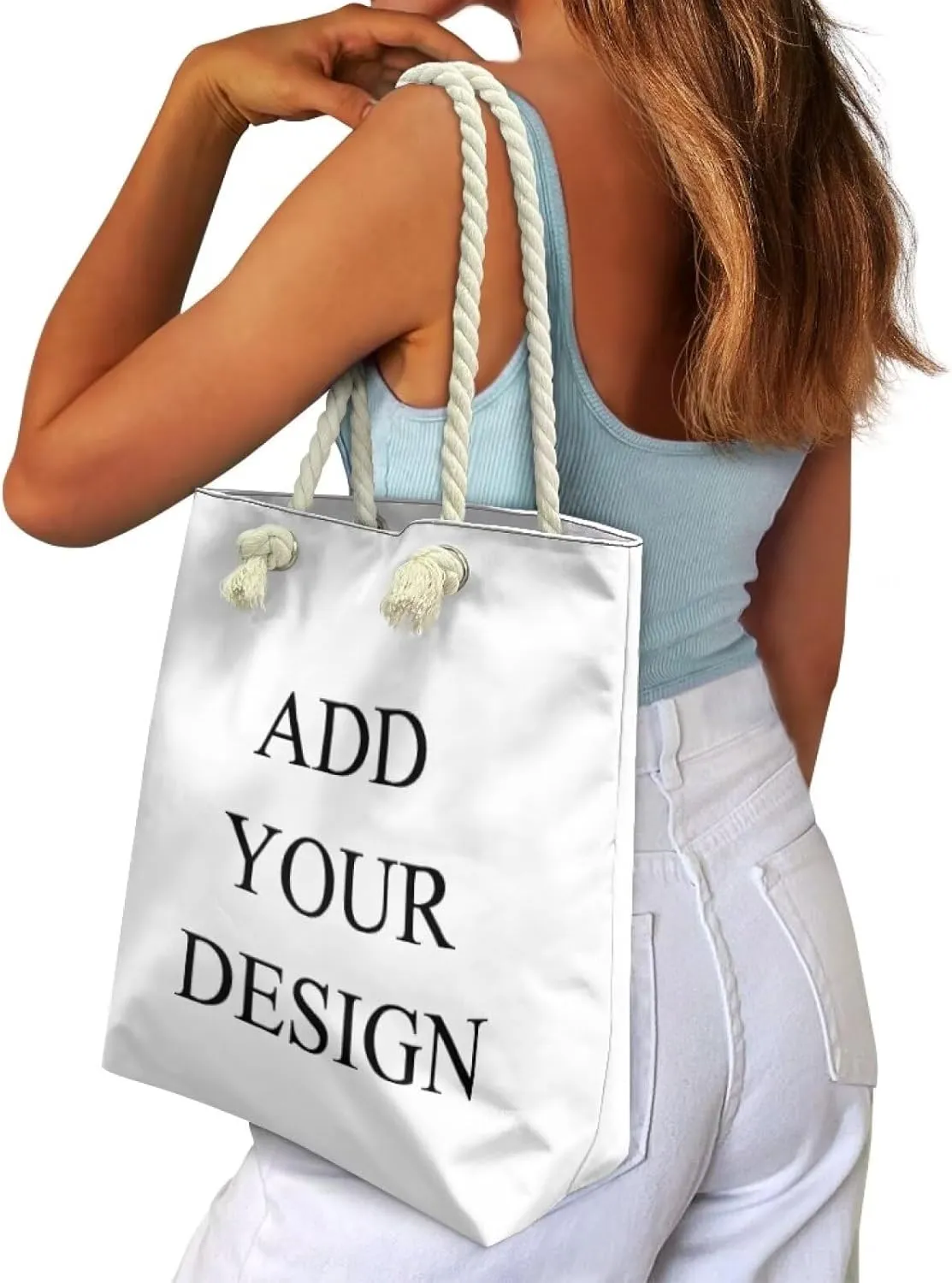 Large Tote Handbags for Women Reusable Grocery Bag Zipper Closure Storage Bag for Daily