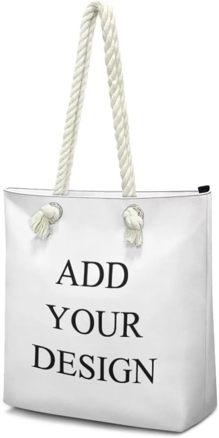 Large Tote Handbags for Women Reusable Grocery Bag Zipper Closure Storage Bag for Daily