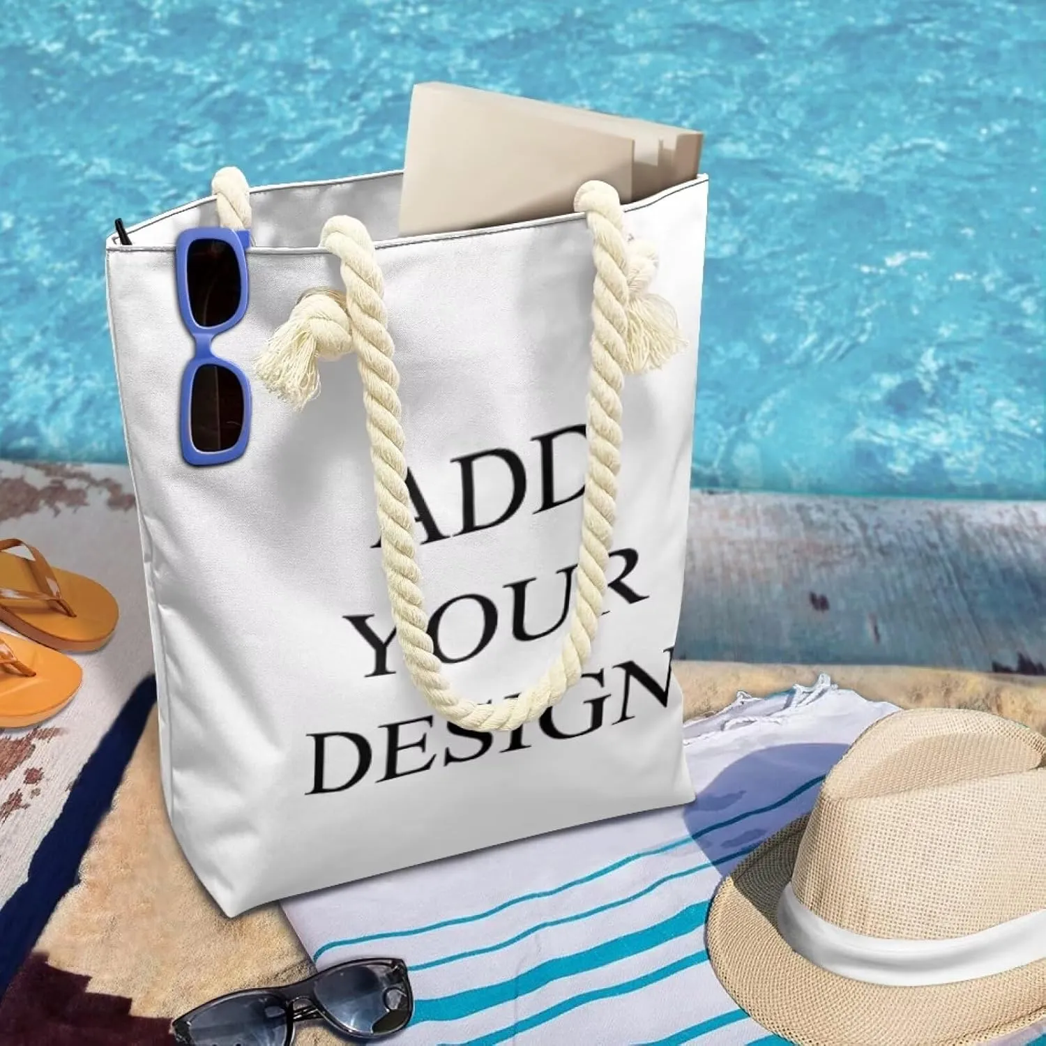 Large Tote Handbags for Women Reusable Grocery Bag Zipper Closure Storage Bag for Daily