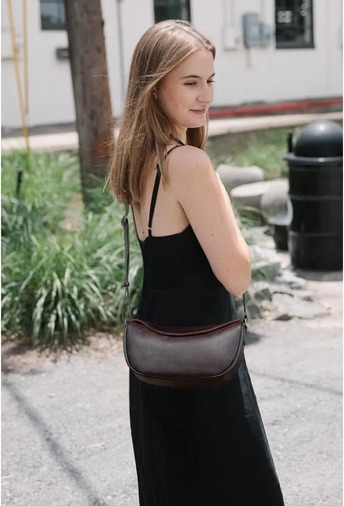 Leather Crossbody Bag Purse for Women Men,Crescent Shoulder Bag Small Cross Body Dumpling Bag Half Moon Adjustable