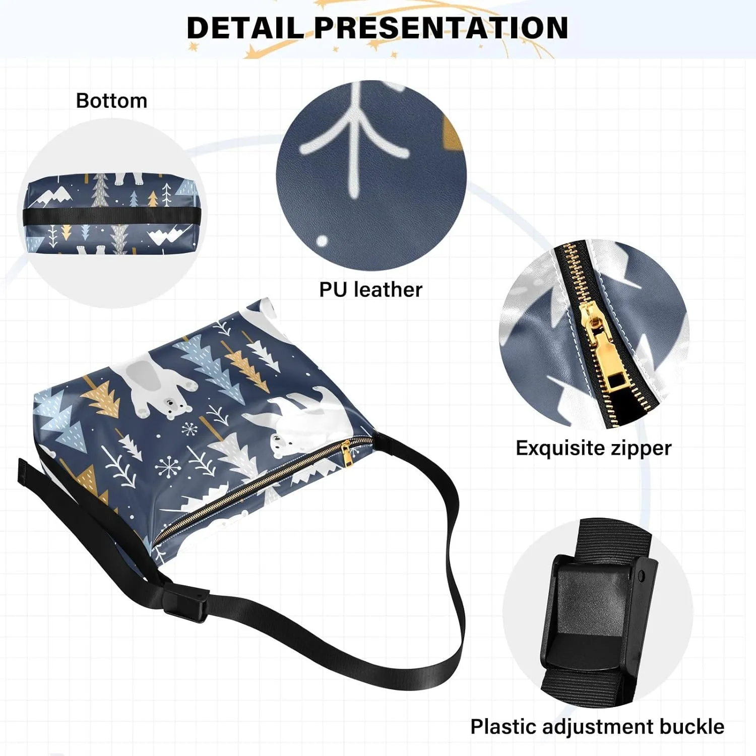 Leather Crossbody Bags for Women Cute Small Crossbody Purse Handbag Purse Shoulder Patternt 1