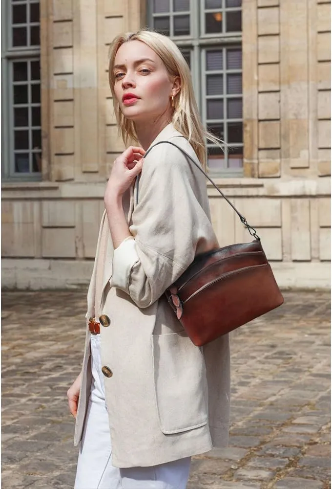 Leather Crossbody Bags for Women Genuine Leather Purses Satchel Shoulder Bag for Ladies with Two Strap