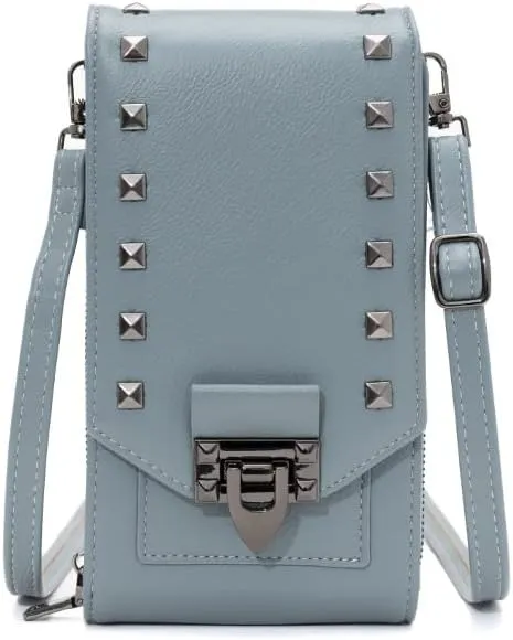 Leather Crossbody Bags for Women, Small Crossbody Phone Bags Cellphone Wallet Purse for Women, Fashion Rivet Bag