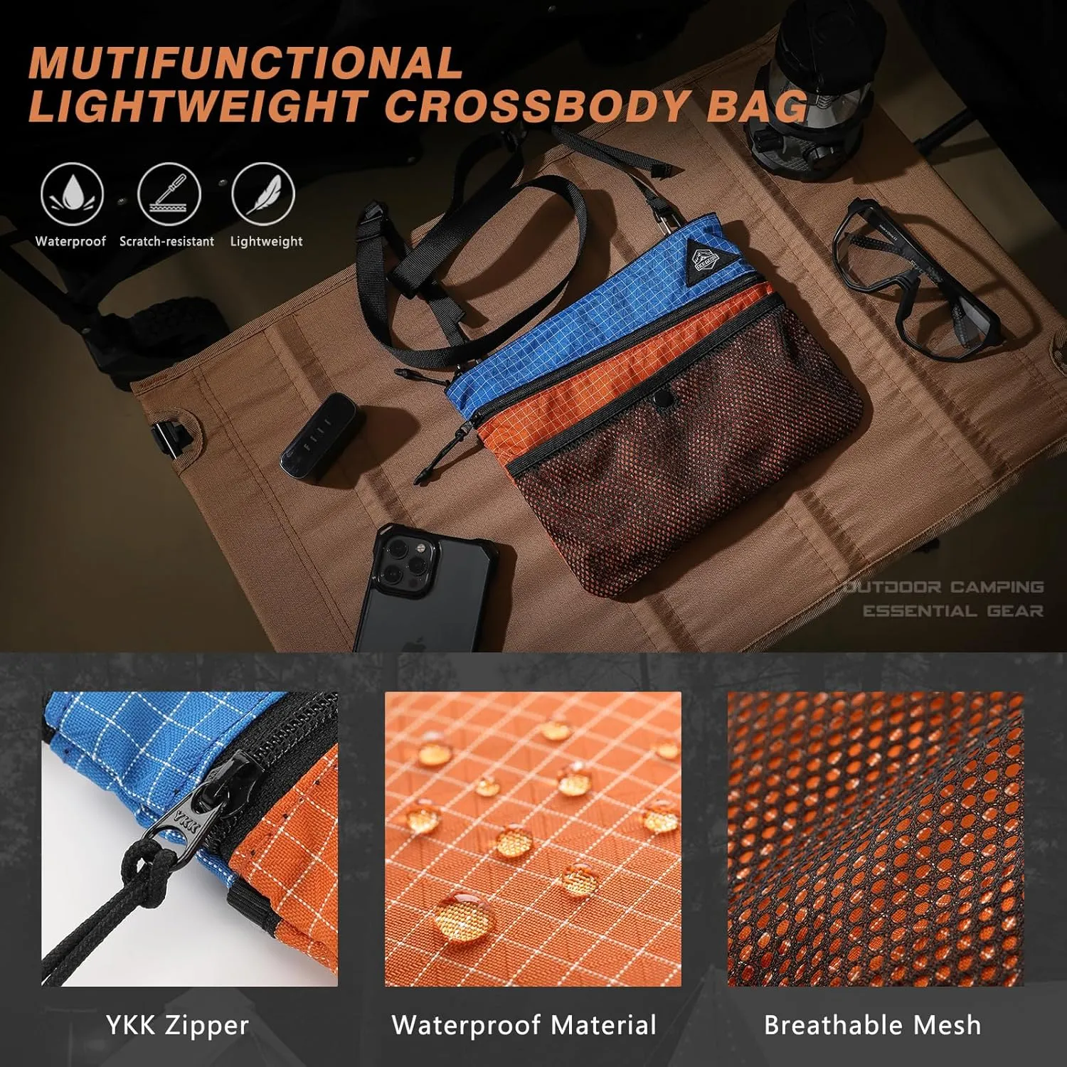 Lightweight Crossbody Bag Waterproof Women Shoulder Bag Men Small Crossbody Purse Suitable for Travel, Commuting