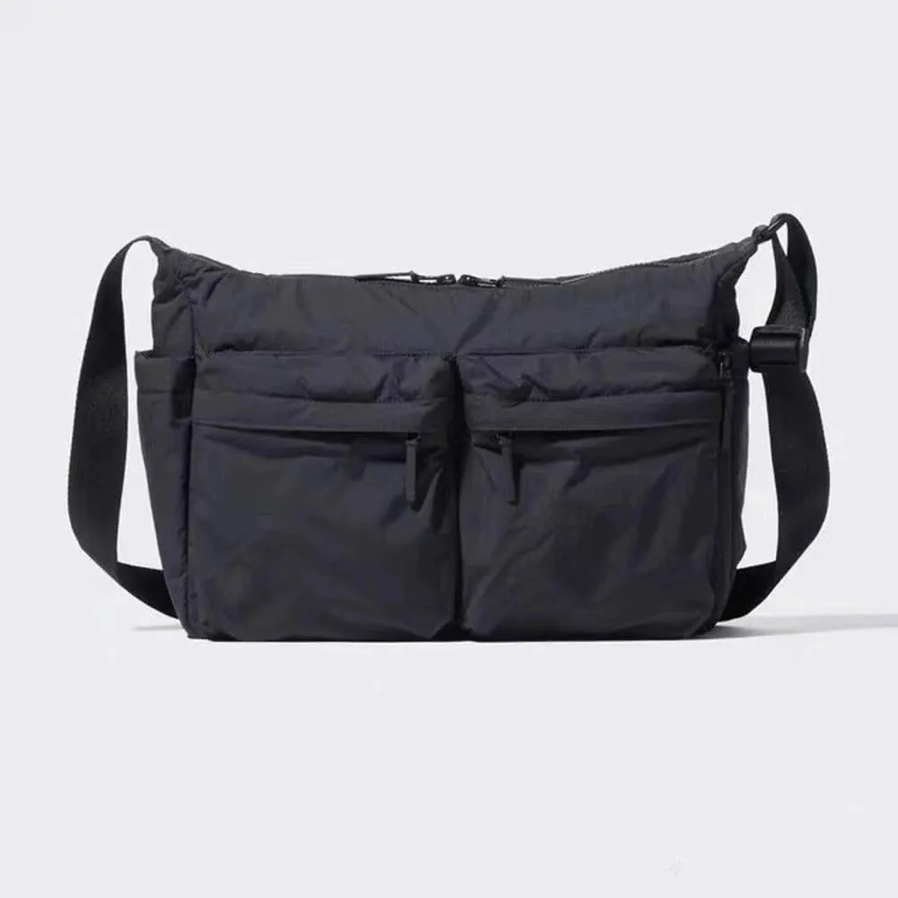 Lightweight Nylon Sling Bag for 13-Inch Laptop, Multi-Pocket Design, Adjustable Strap, Unisex Casual Crossbody Bag