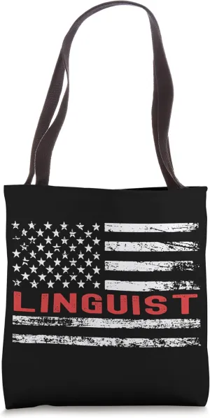 Linguist USA Flag Profession Retro Job Title Tote Bag