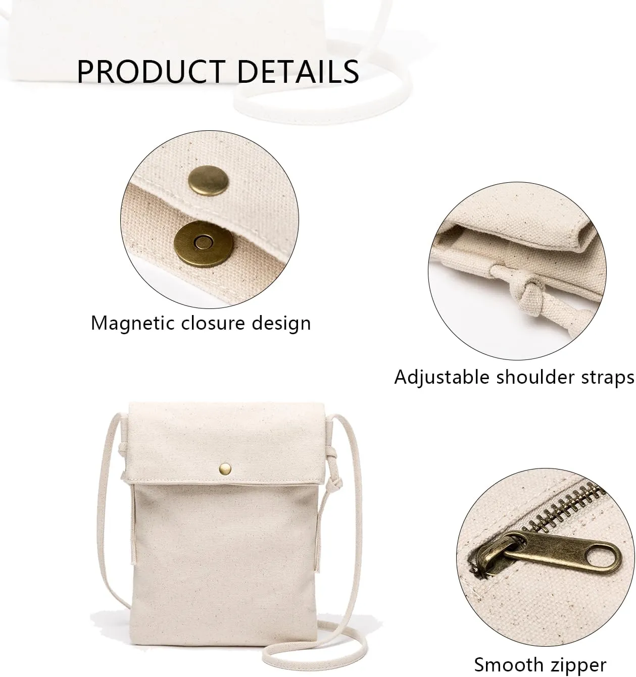 Literature and art small fresh fairy canvas messenger bag ins student shoulder canvas bag small bag mobile phone bag