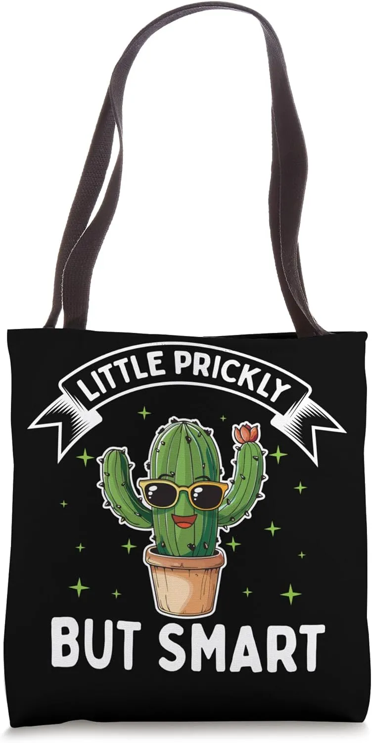 Little Prickly But Smart Cute Cactus Tote Bag