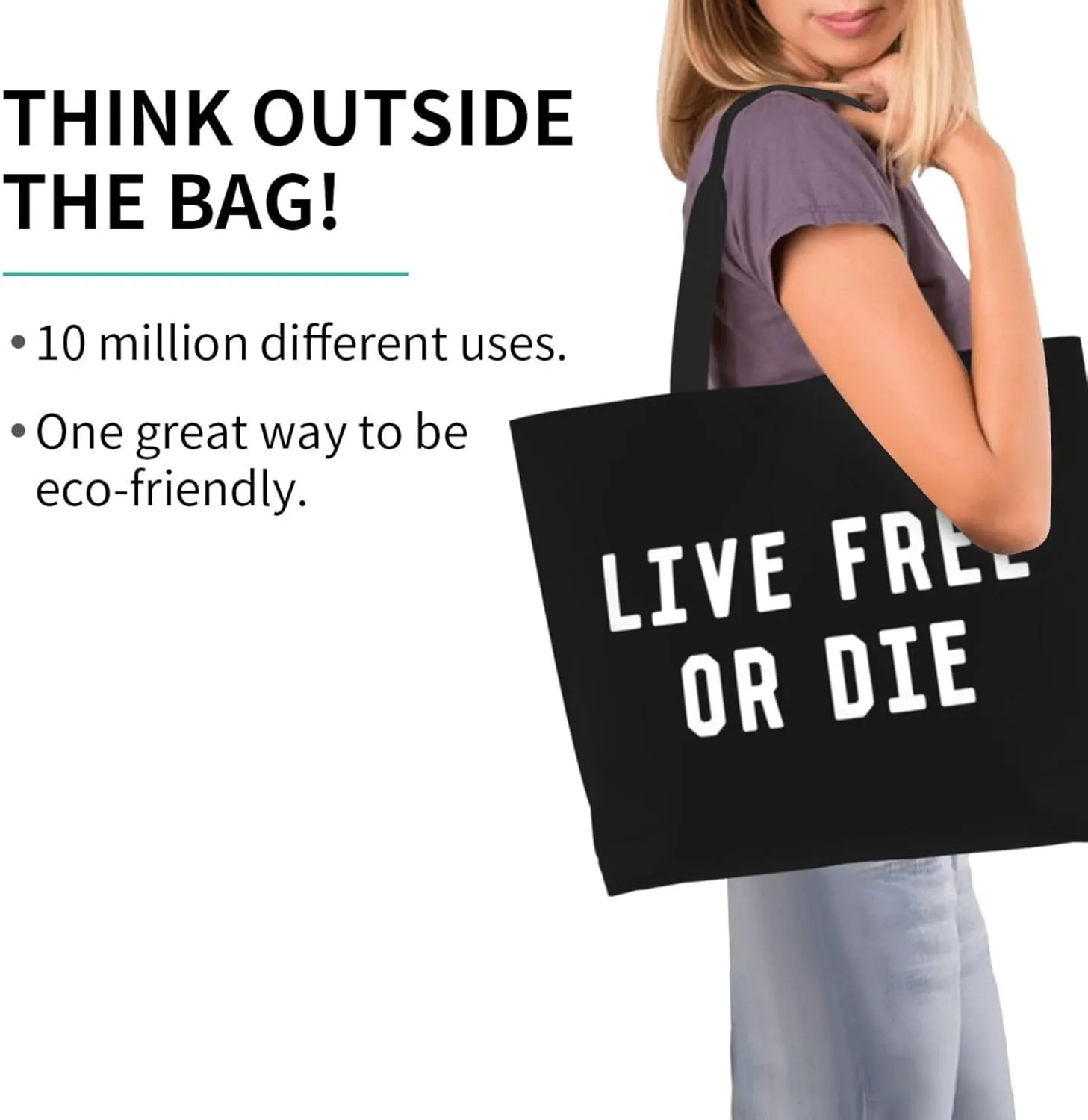 Live Free Or Die Our Banner Women's Lightweight Canvas Handbag Waterproof Reusable Shopping Bag