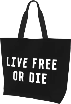 Live Free Or Die Our Banner Women's Lightweight Canvas Handbag Waterproof Reusable Shopping Bag