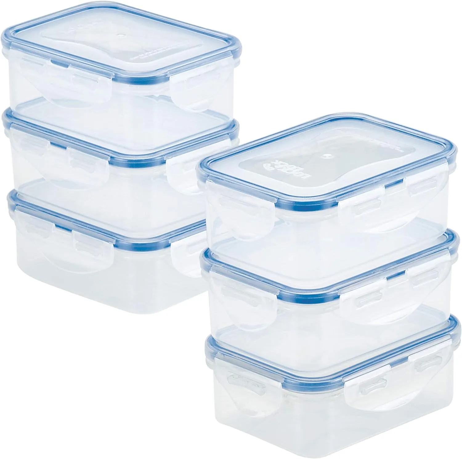 LOCK & LOCK - HPL806S6 Easy Essentials Food Storage Container/Bin Set - 11.8 Oz (Pack of 6), Clear