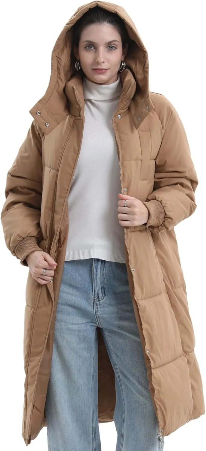 Long Puffer Jacket for Women,2024 Thickened Winter Coat Hooded with Deep Pockets, Ladies Warm Winter Jacket