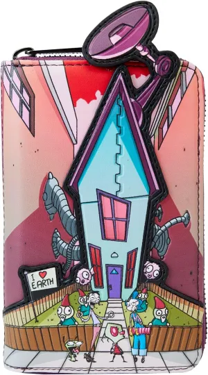 Loungefly Nickelodeon Invader Zim Secret Lair Faux Leather Zip Around Wallet