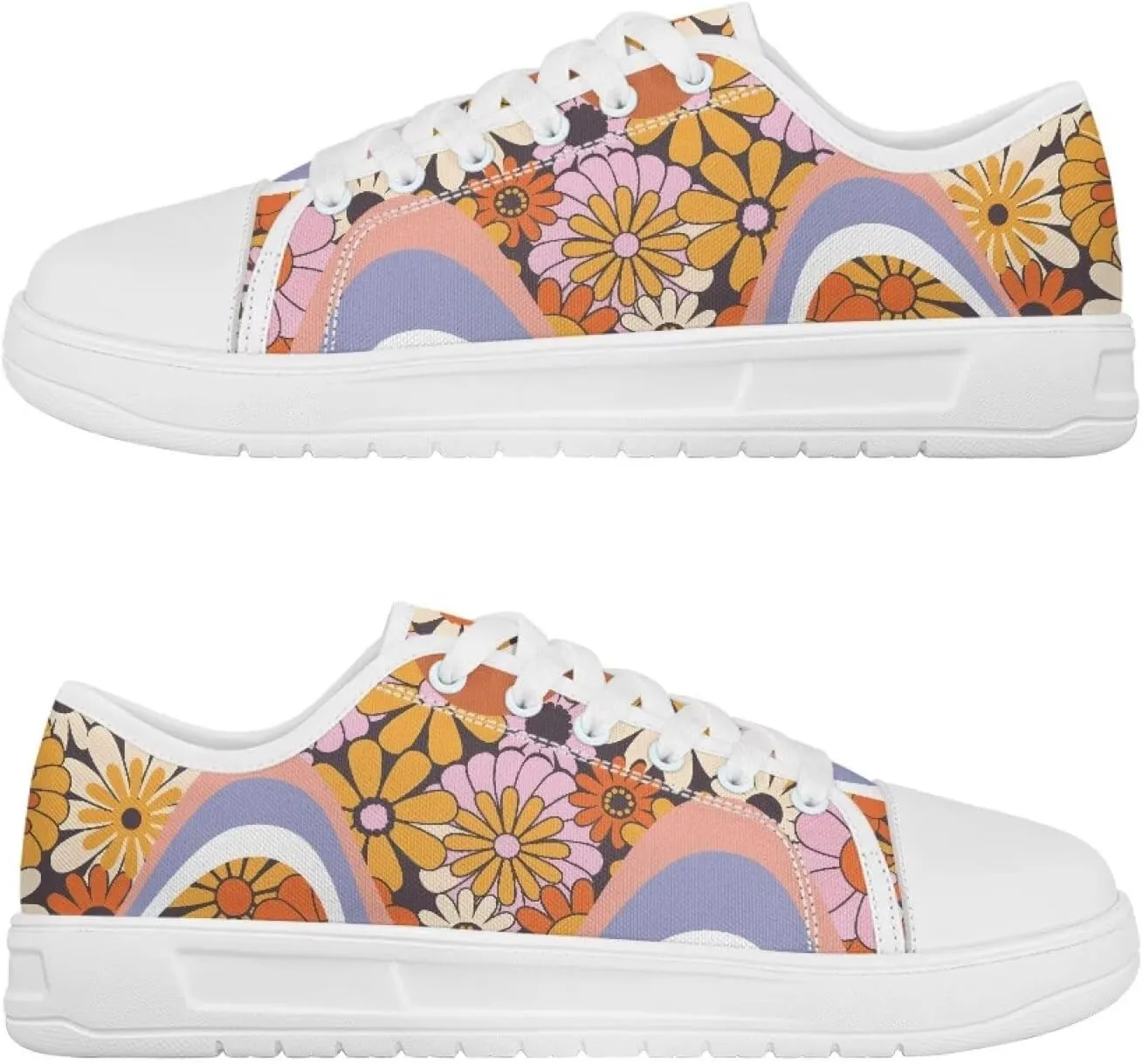 Low Tops Canvas Shoes for Women Girl Classic Lace Up Fashion Sneaker Street Casual Canvas Shoes No Laces 5.5-13.5