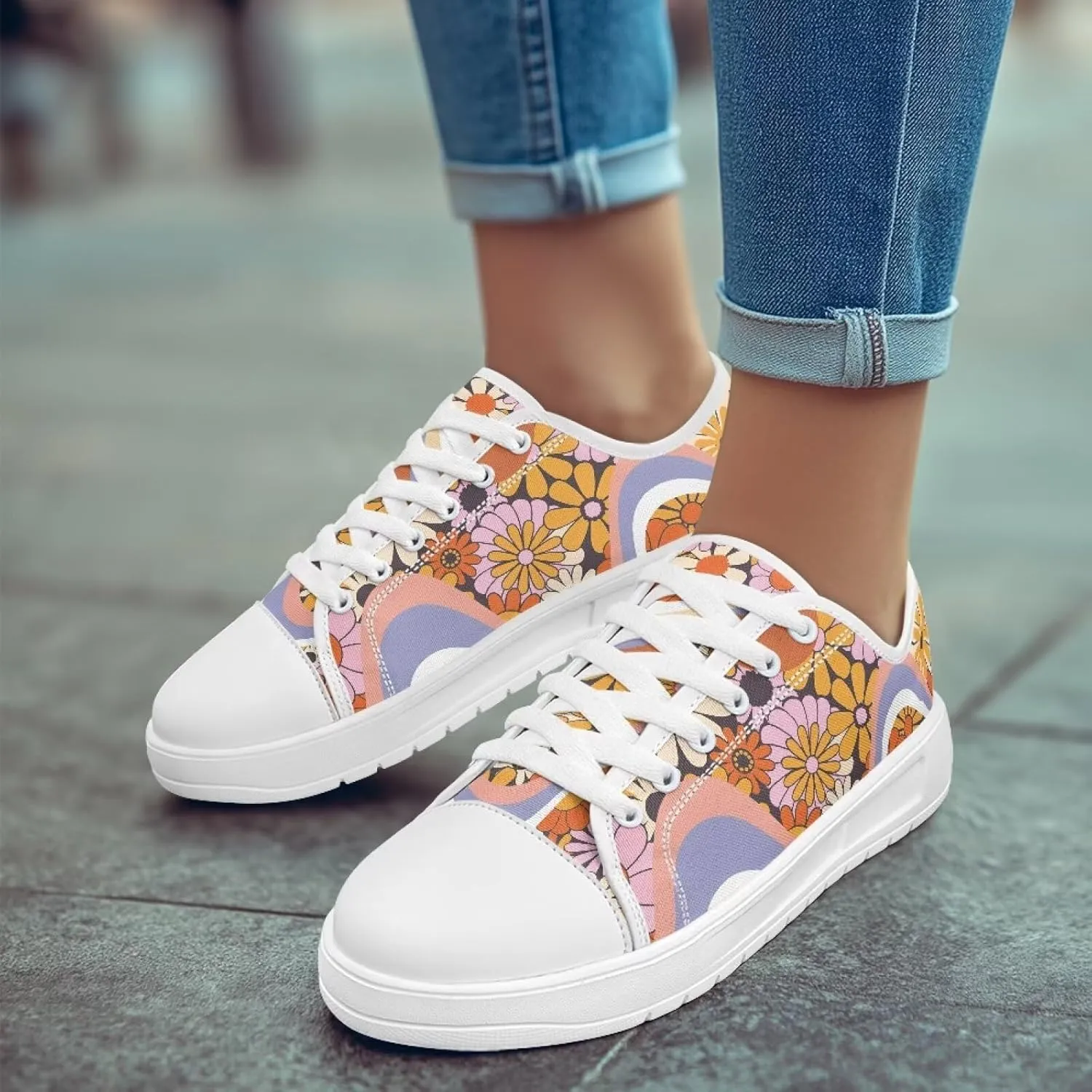 Low Tops Canvas Shoes for Women Girl Classic Lace Up Fashion Sneaker Street Casual Canvas Shoes No Laces 5.5-13.5