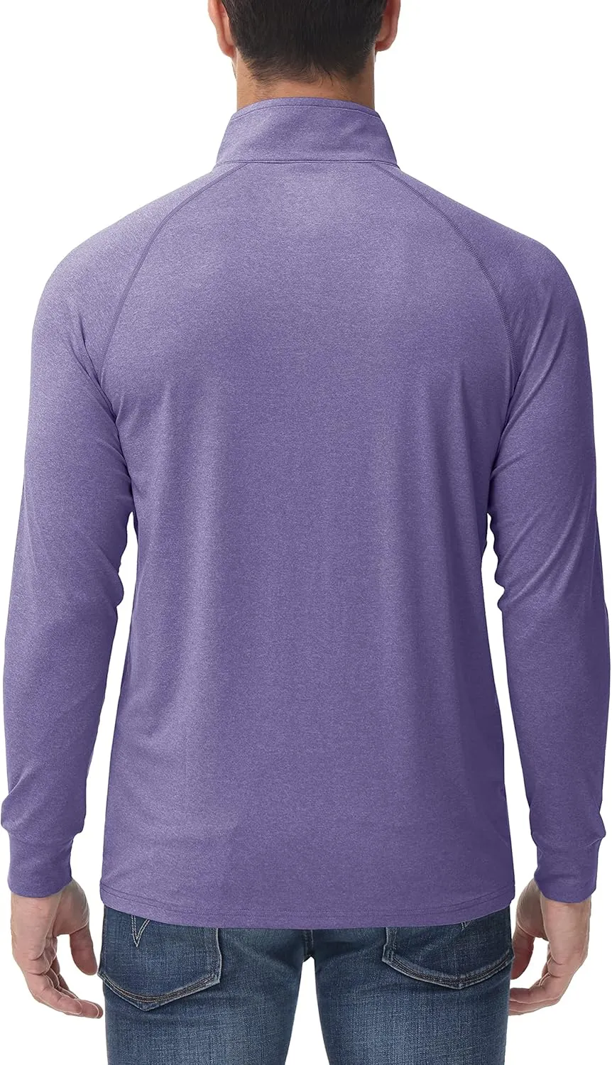 MAGCOMSEN Men's 1/4 Zip Pullover UPF 50  Long Sleeve Sun Protection Sports Shirts Lightweight Athletic Workout Shirt