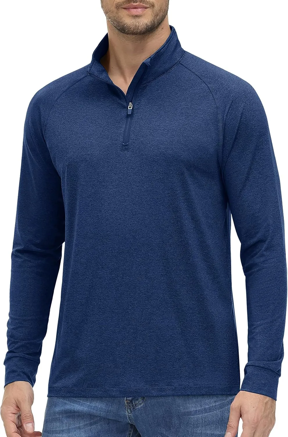 MAGCOMSEN Men's 1/4 Zip Pullover UPF 50  Long Sleeve Sun Protection Sports Shirts Lightweight Athletic Workout Shirt
