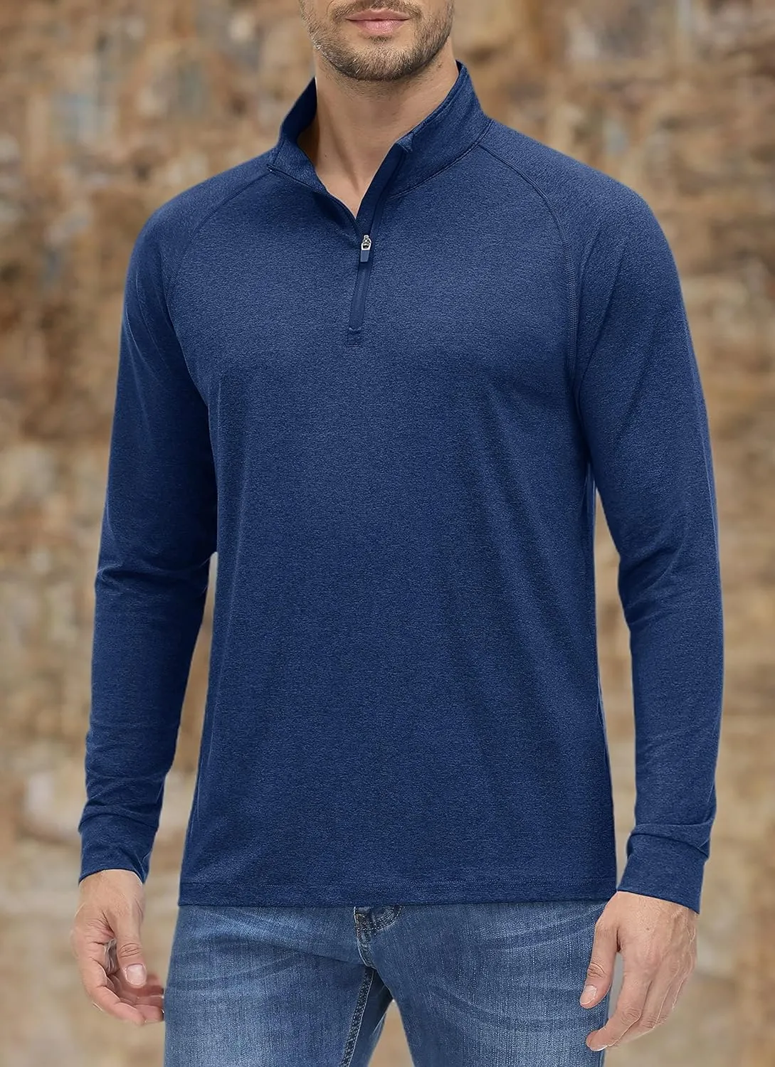MAGCOMSEN Men's 1/4 Zip Pullover UPF 50  Long Sleeve Sun Protection Sports Shirts Lightweight Athletic Workout Shirt